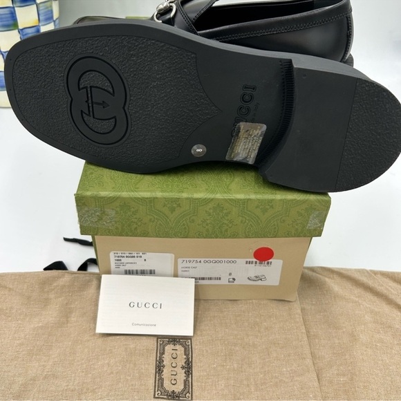 Men’s Gucci chunky horse bit loafers size 8 fits 8.5 US made in Italy main image 6